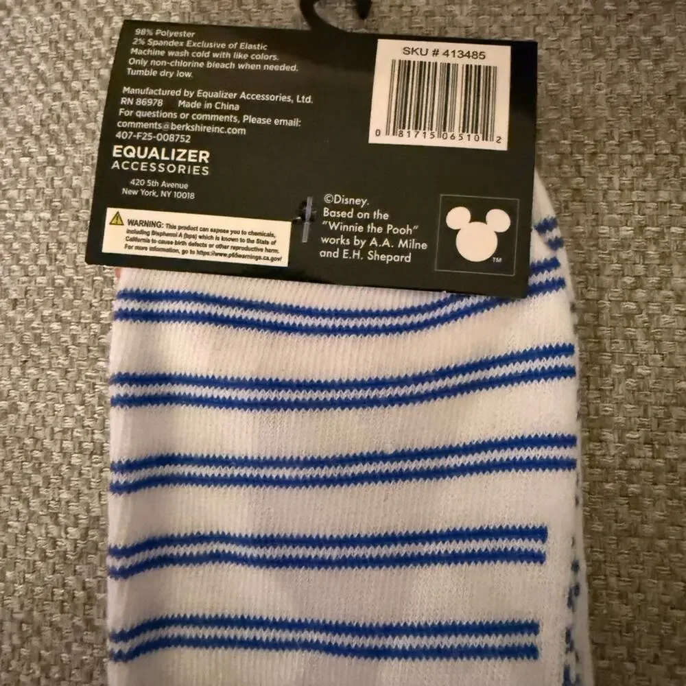 Disney Blue Winnie The Pooh Crew Socks